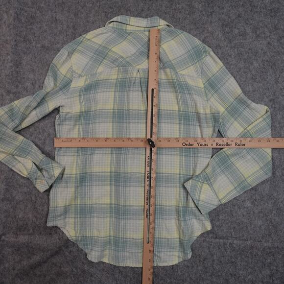 Rails Top Womens Small Brady Sage Lemon Button Shirt Plaid Western Cowgirl - Picture 7 of 10